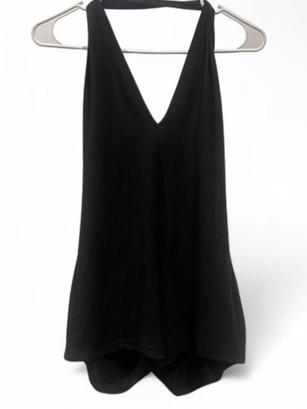 Black V-Neck Halter Romper